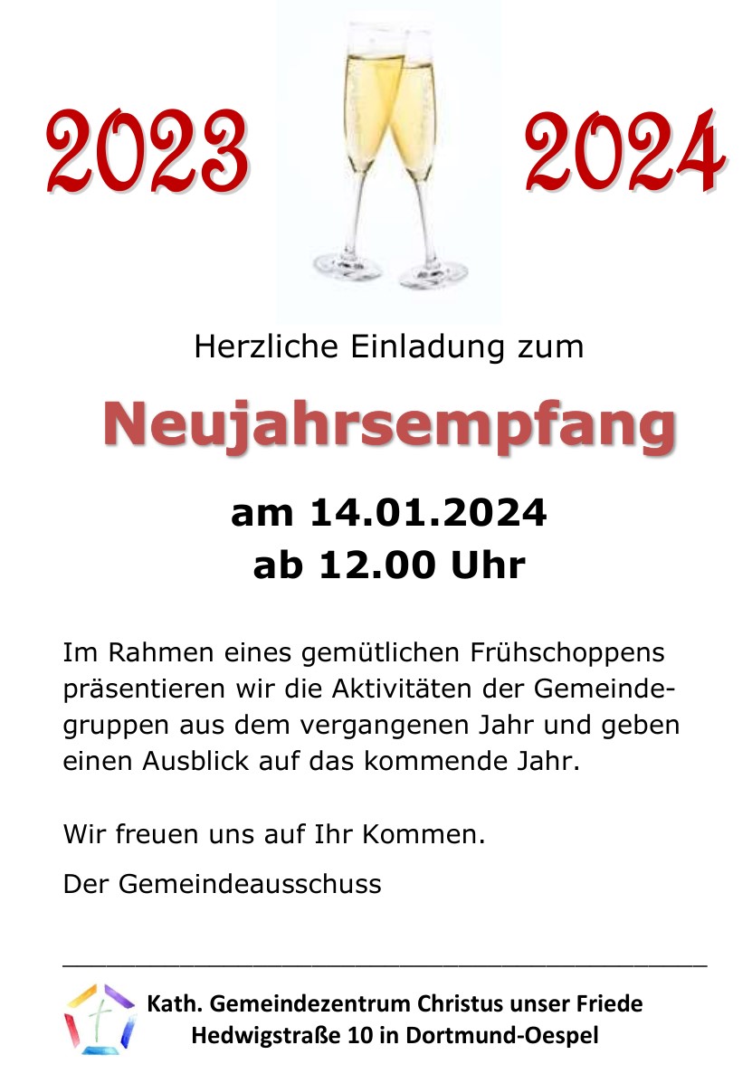 Plakat Neujahrsempfang 2024